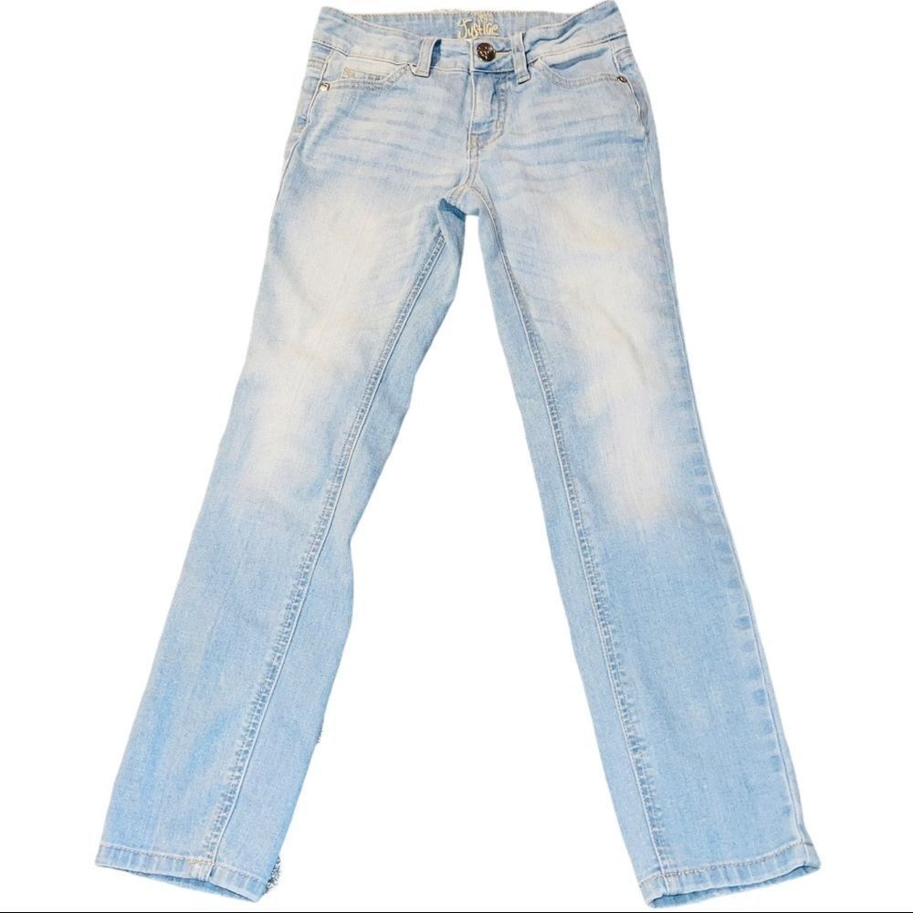 Justice Light Wash Skinny Jeans Girls Size 8 slim‎